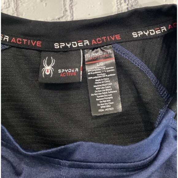 Spyder Active Shirt Men’s Size L Color Blue Polyester Blend L Sleeve Pullover - Picture 3 of 5